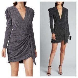 Jonathan Simkhai Shimmering Gray Long Sleeve Dress
